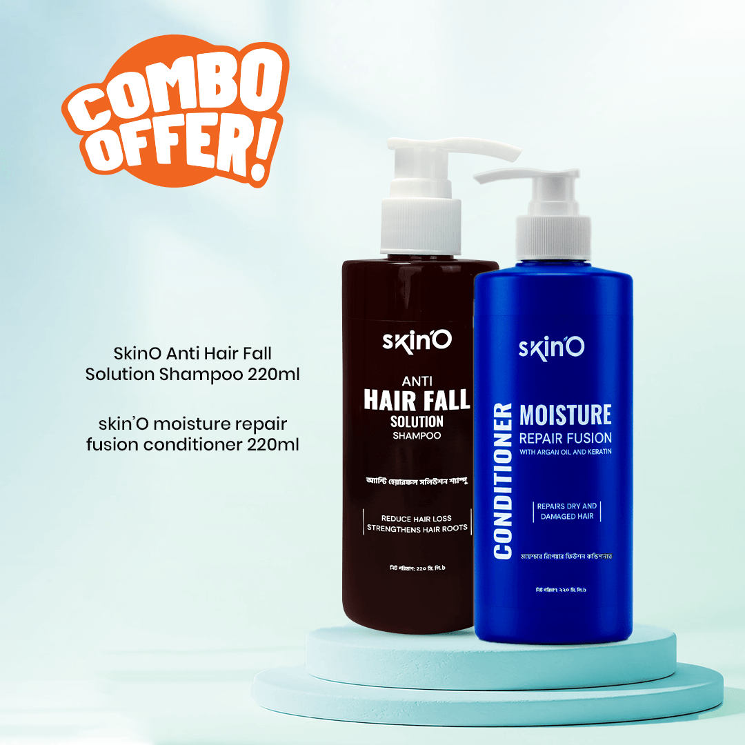 Skino Anti Hairfall Shampoo 220ml with Skino Moisture Repair Fusion Conditioner 220ml