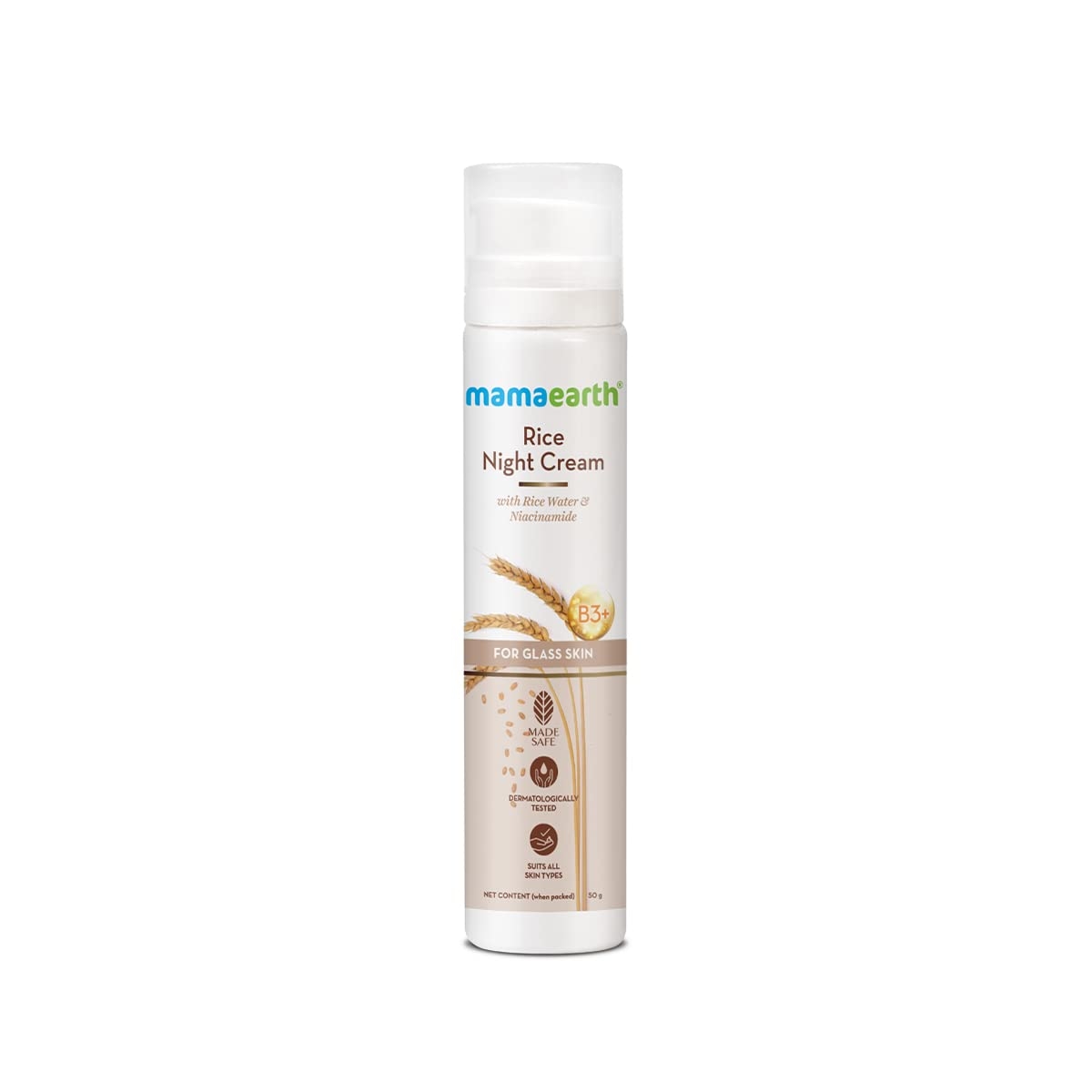 Mamaearth Rice Water Night Cream with Niacinamide for Glass Skin 50g