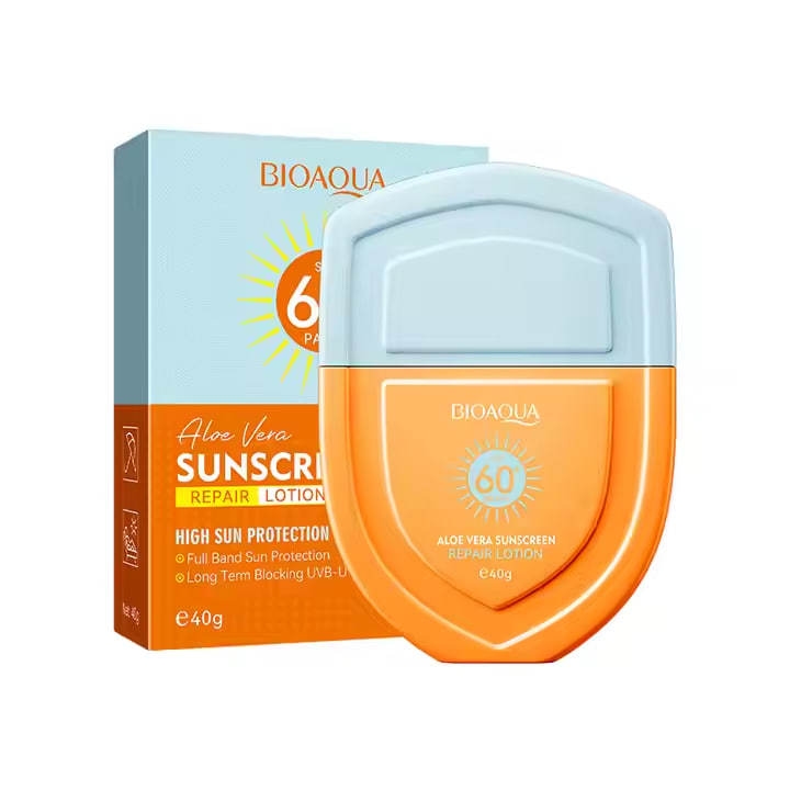 Bioaqua Aloe Vera Sunscreen Repair Lotion SPF 60+PA+++ for Deep Hydrating Skin 40g