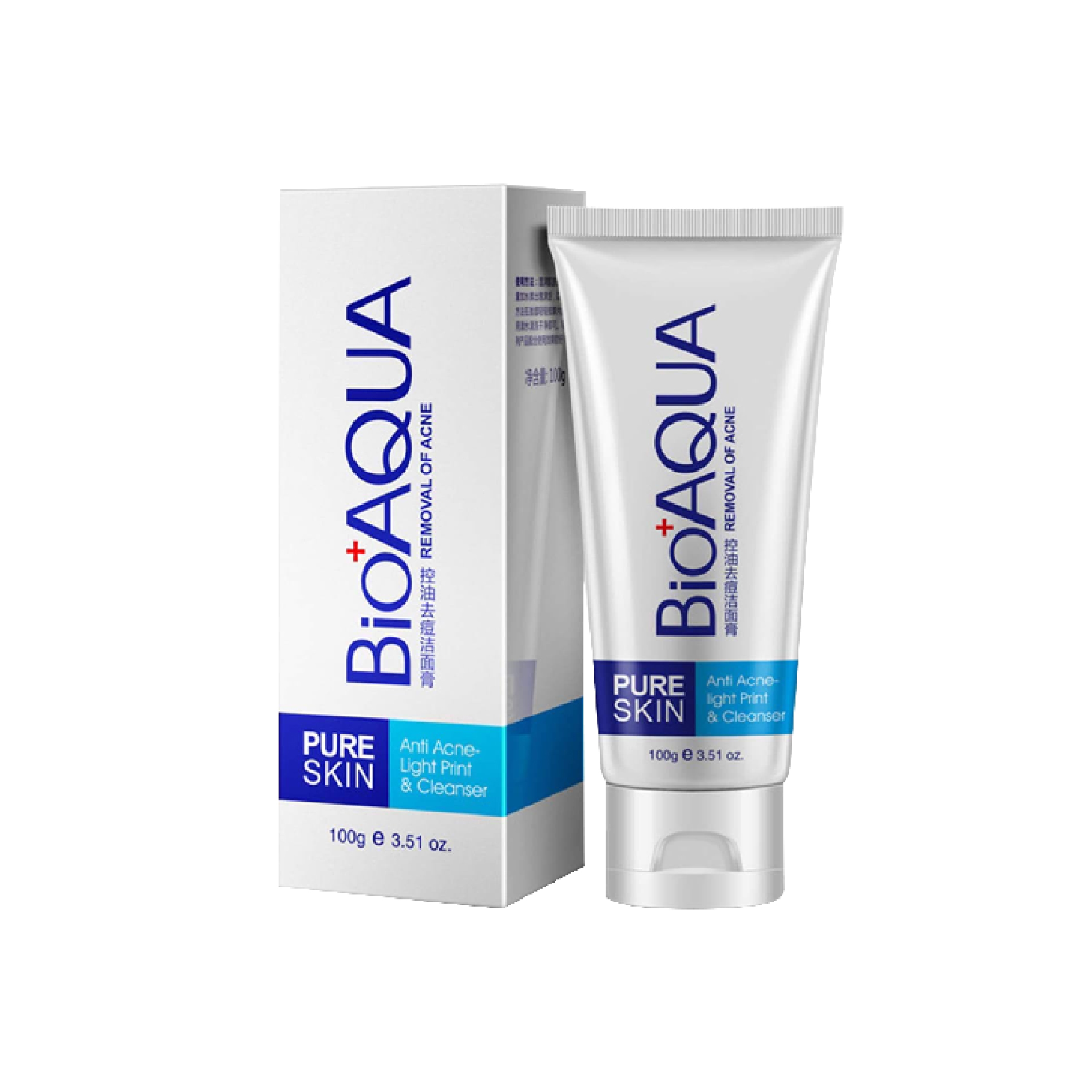 Bioaqua Pure Skin Anti Acne Cleanser Face Wash for Rejuvenating Skin 100g