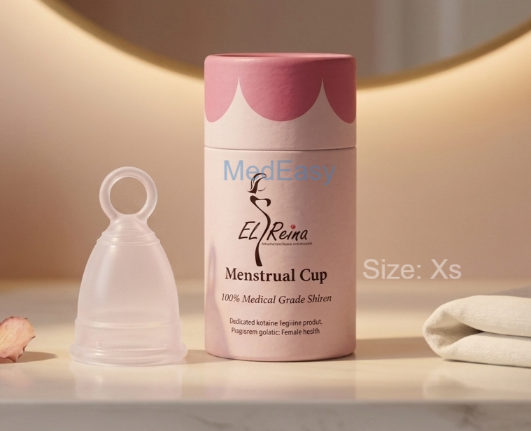 ELRiena Menstrual White Colour Cup With a Stelizer Pot
