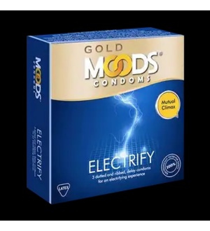 Moods Gold Electrify Condom for Mutual Climax 3pc