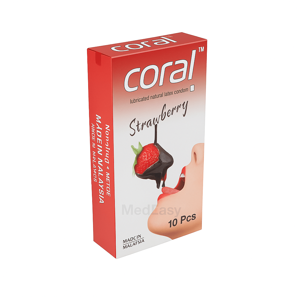 Coral Strawberry Flavour Choco Colour Premium Condoms