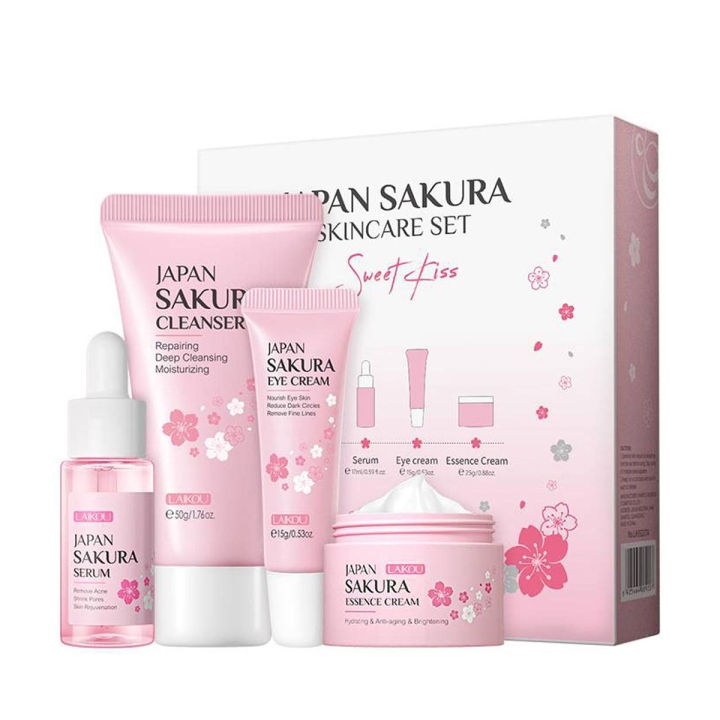 Laikou japan Sakura Skin Care Set Sweet Kiss 4pcs