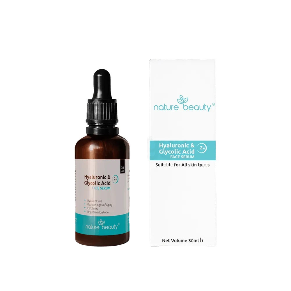Nature Beauty Hyaluronic 1% & Glycolic Acid 2% Serum for All Skin Types 30ml