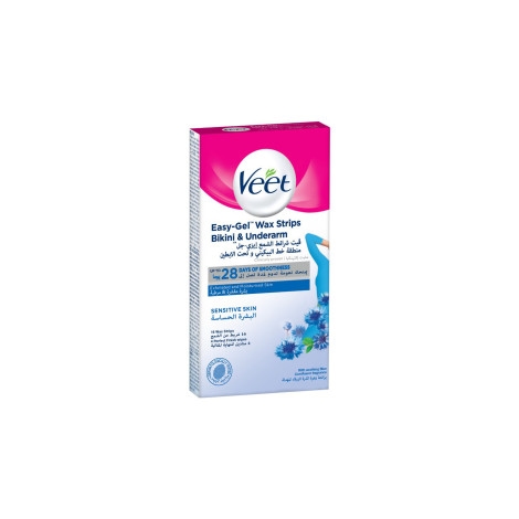 Veet Easy Gel Wax Strips Bikini & Underarm For Sensitive Skin 16 Strips
