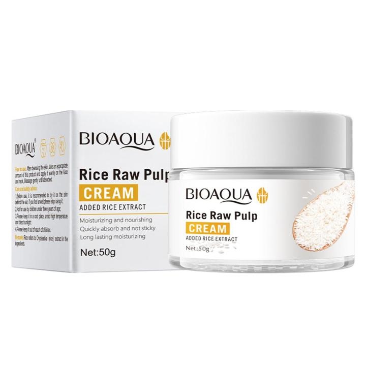 Bioaqua Rice Raw Pulp Face Cream for Long-lasting Moisturizing Skin 50g