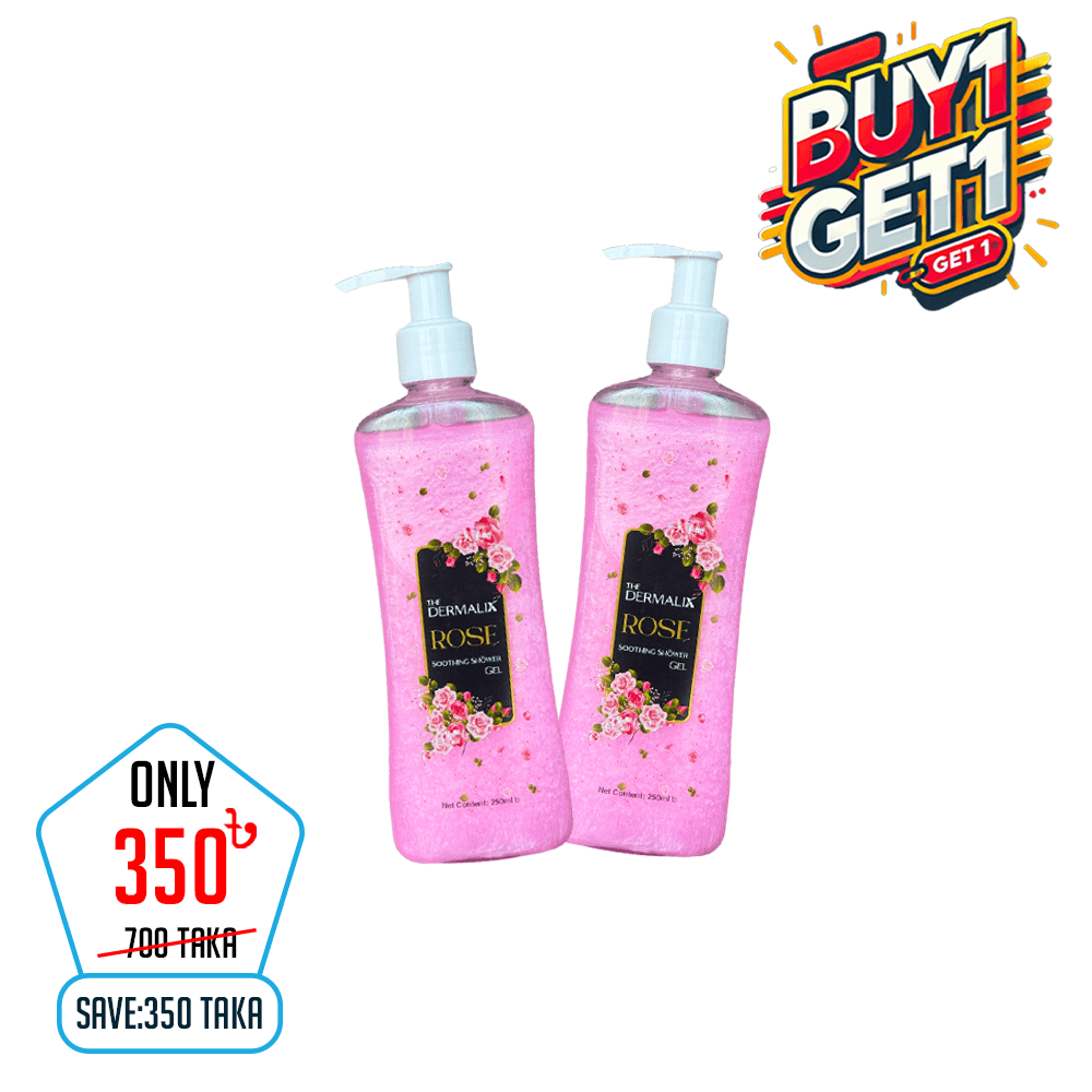 The Dermalix Rose Soothing Shower Gel 250ml Buy 1 Get 1