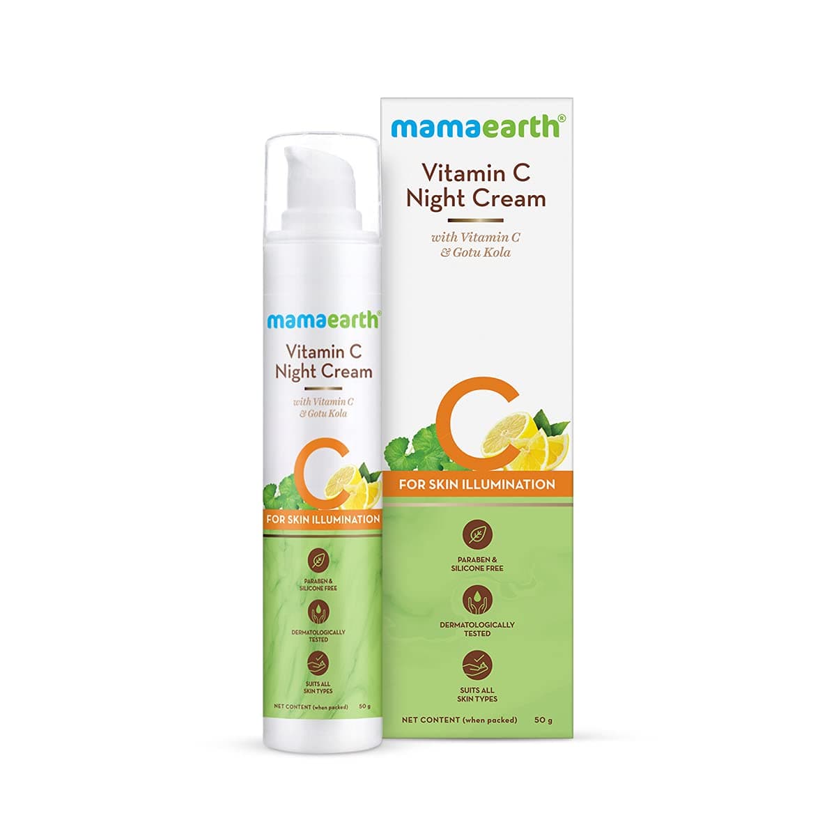 Mamaearth Vitamin C Night Cream for All Skin Types 50g