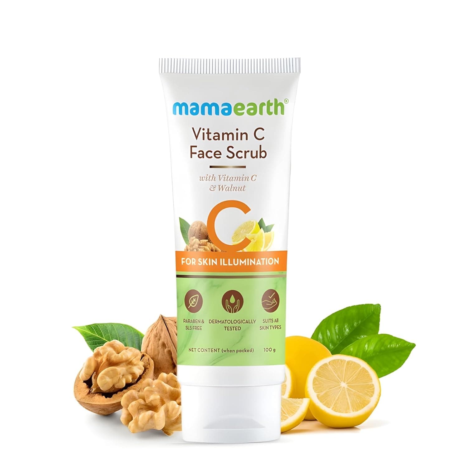 Mamaearth Vitamin C Face Scrub with Walnut for Skin Illumination 100ml