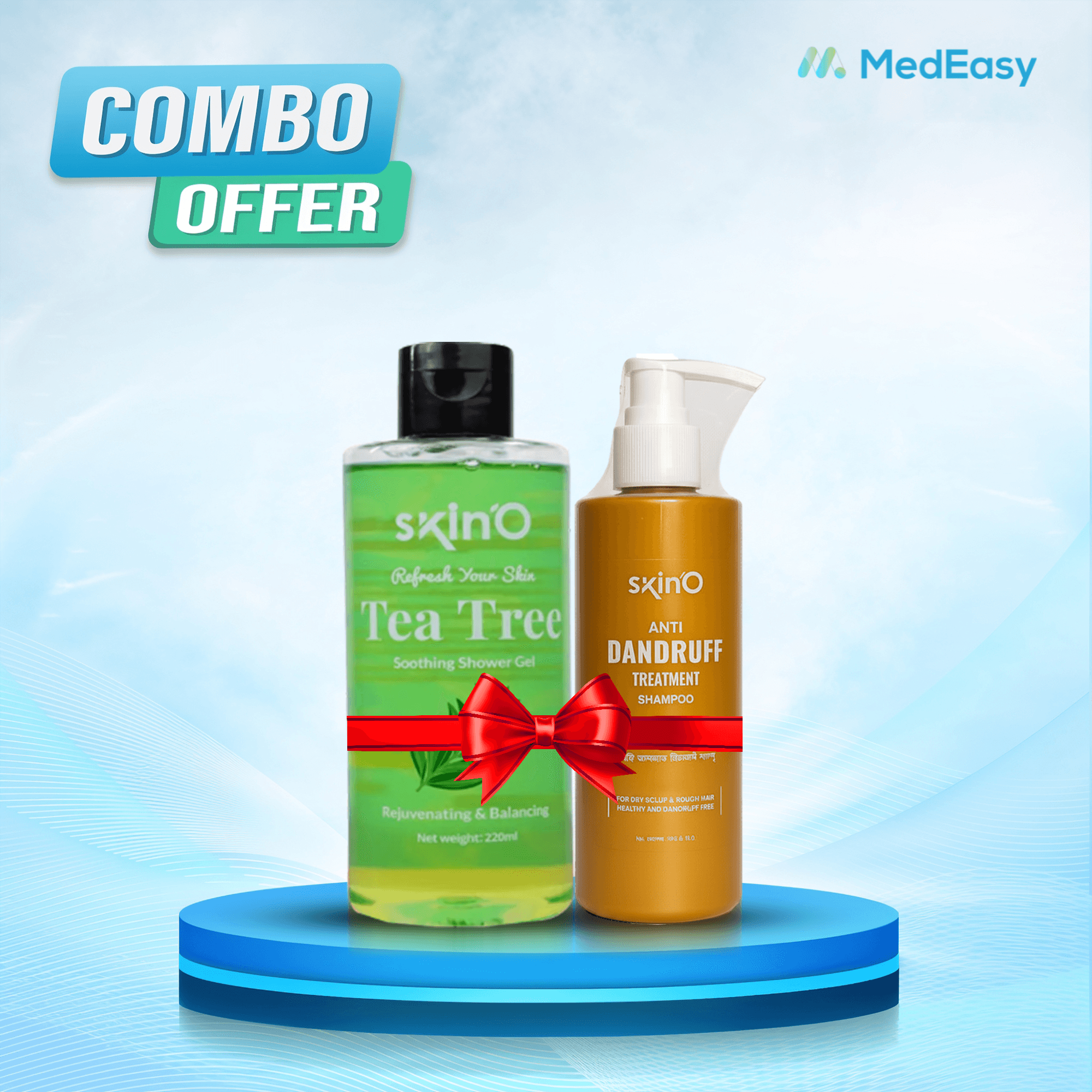 Skino Anti Dandruff Treatment Shampoo 200ml with Skino Tea Tree Shower Gel 220ml