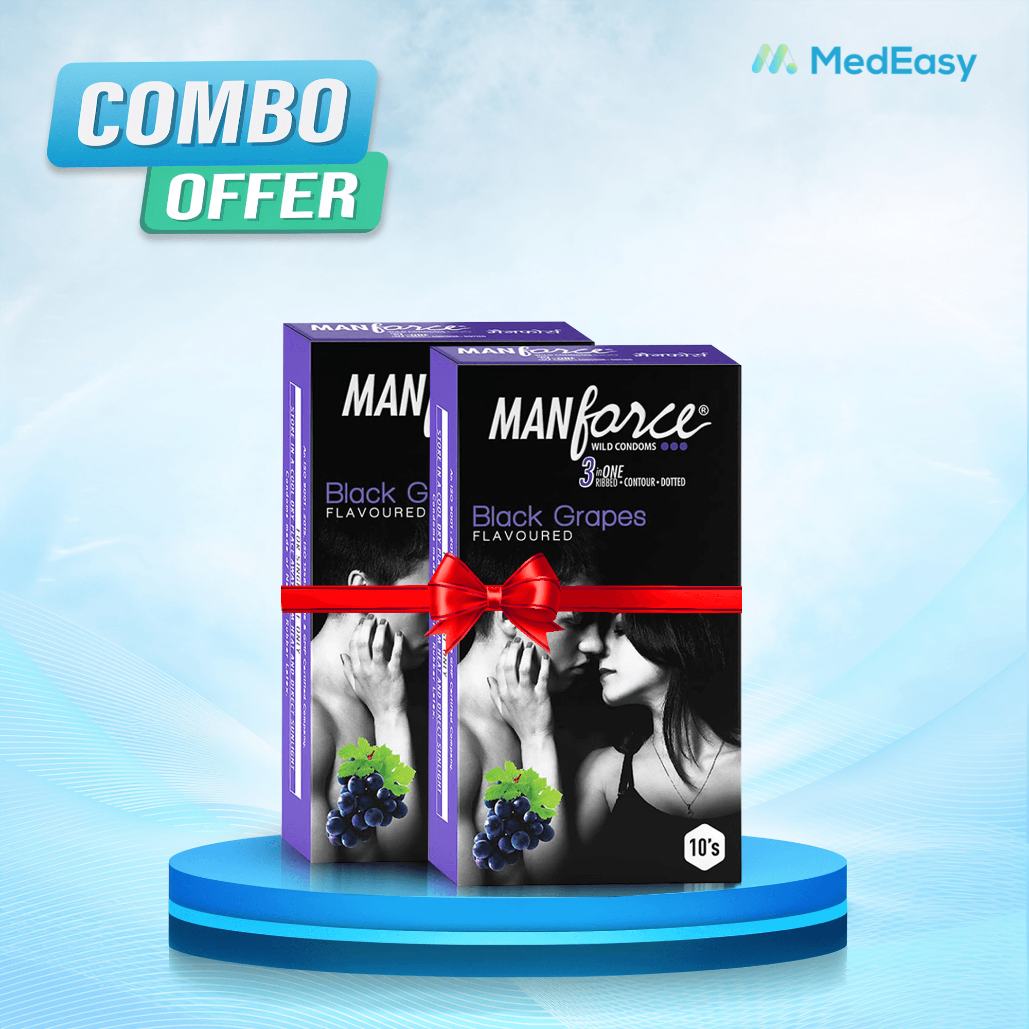 Manforce Black Grapes Flavoured Condom 10pc Buy 1 Get 1