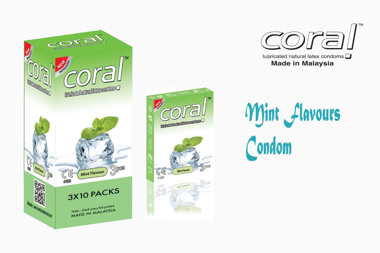 Coral Mint Flavours Condoms