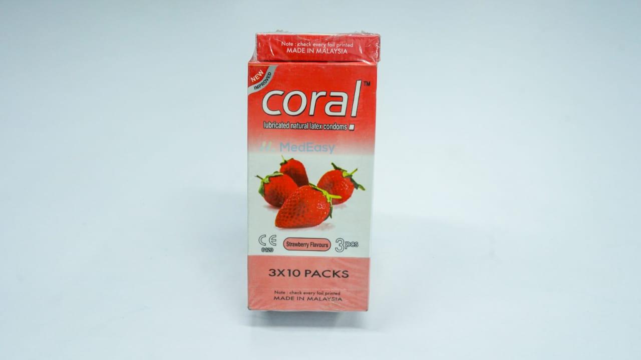 Coral Strawberry Flavors Condoms