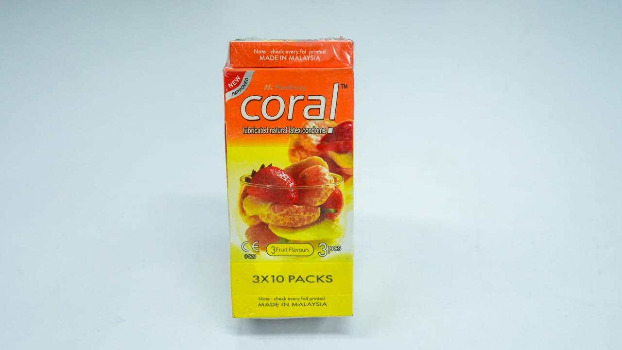 Coral Mixed Fruit Flavors Condoms