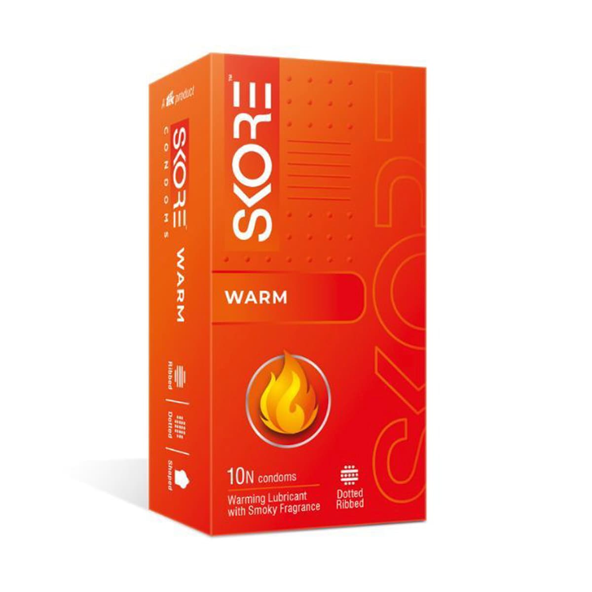 Skore Warm Dotted Ribbed Condom 10pc