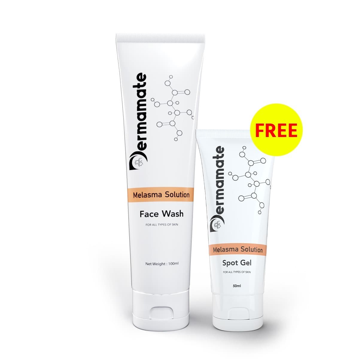 Dermamate Melasma Solution Facewash 100ml with Dermamate Melasma Solution Spot Gel 50 ml