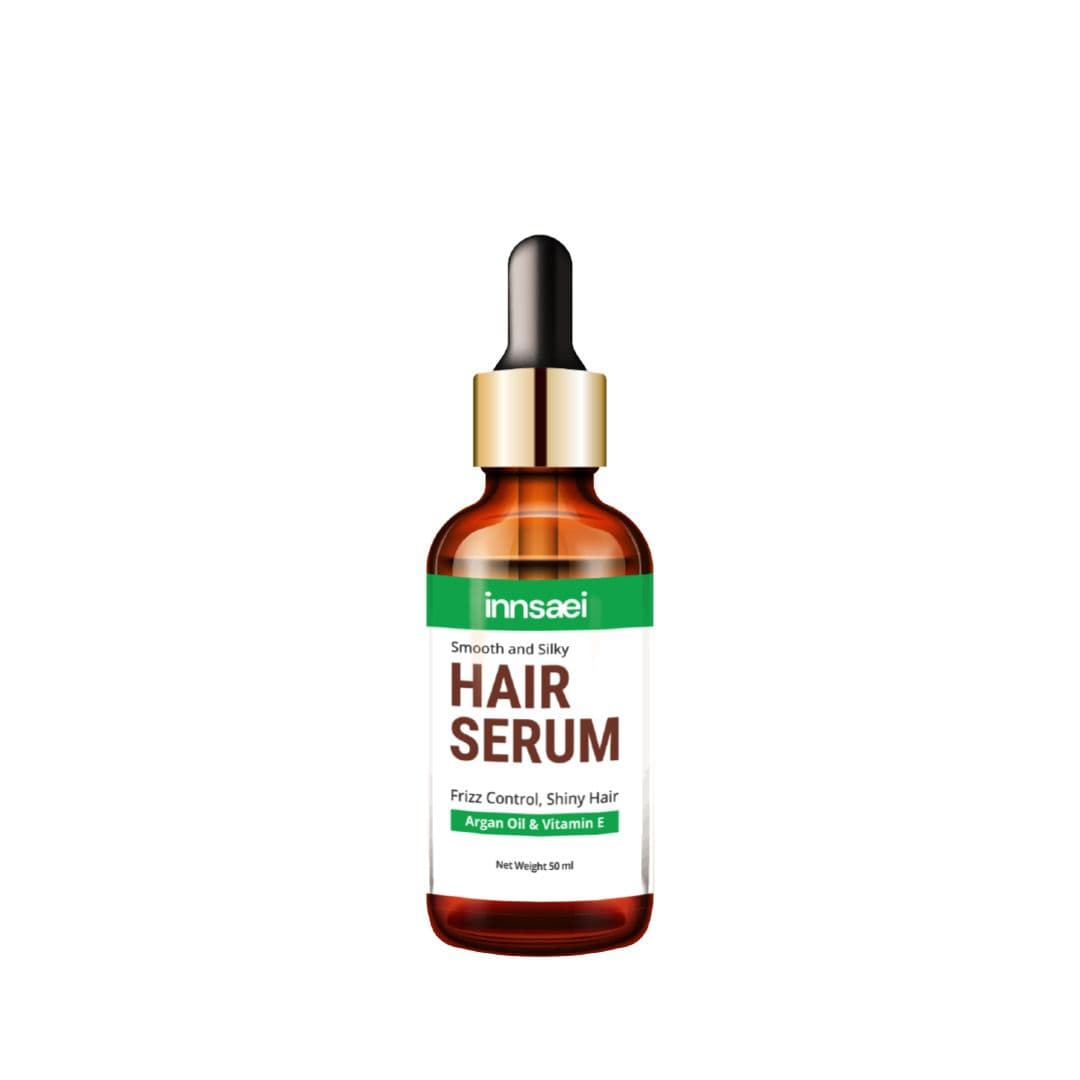 Innsaei Smooth & Silky Hair Serum with Argan Oil & Vitamin E for Frizz Control & Shiny Hair 50ml