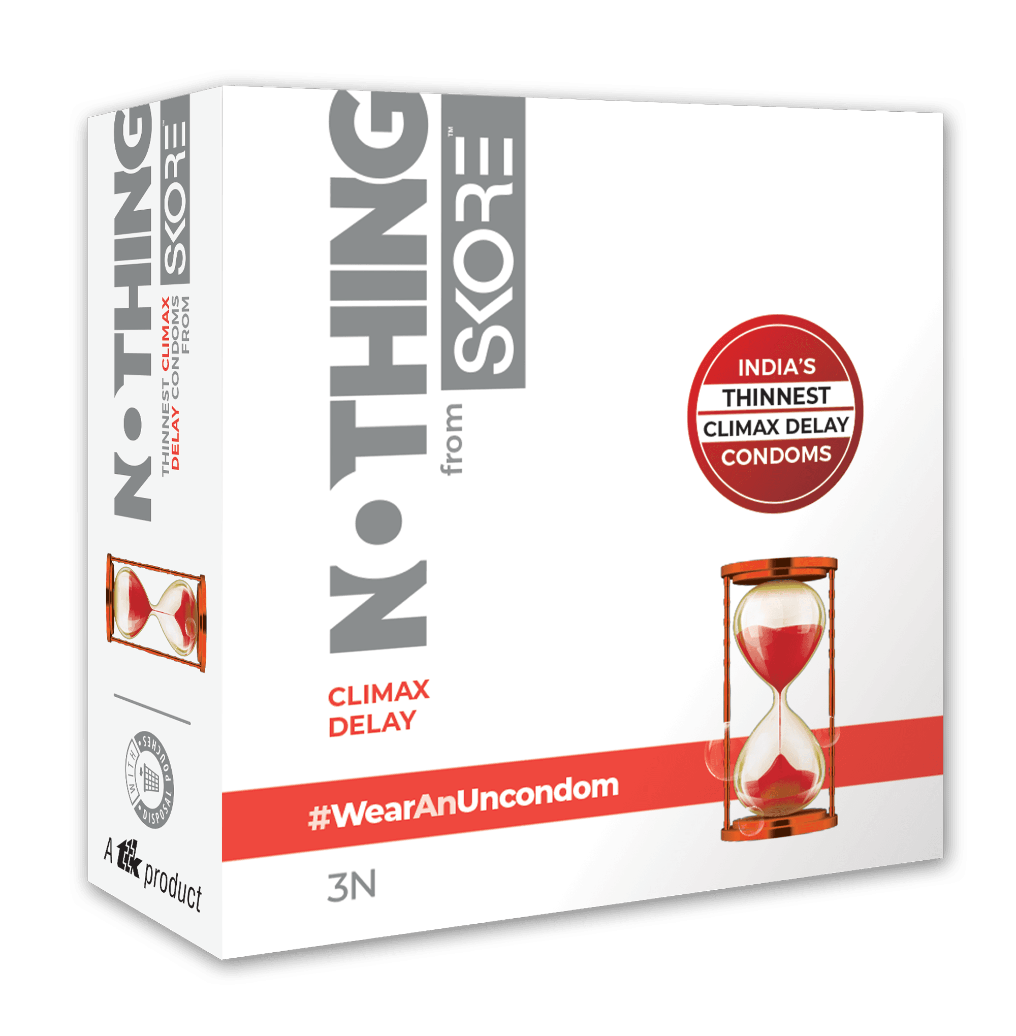 Skore Nothing Thinnest Climax Delay Condom 3pc