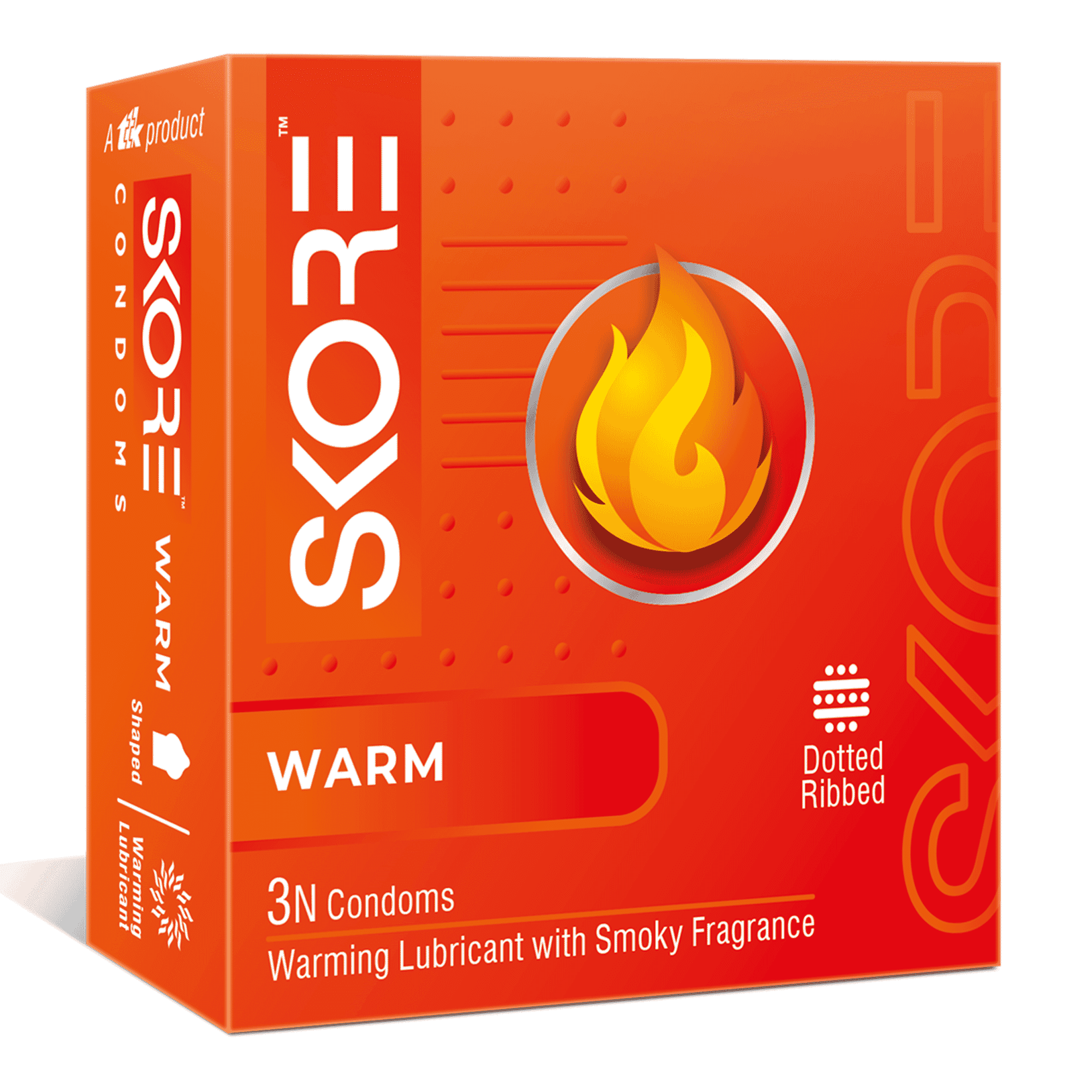 Skore Warm Dotted Ribbed Condom 3pc