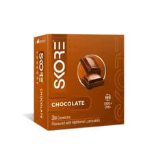 Skore Chocolate 1500+ Dotted Condom with Additional Lubrication 3pc