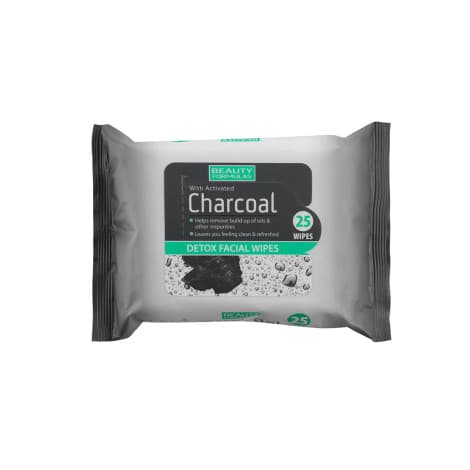Beauty Formulas Charcoal Detox Facial Wipes 25 Wipes