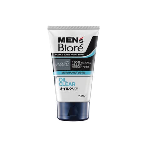 Biore Men's Oil Clear Double Scrub Facial Foam 100g