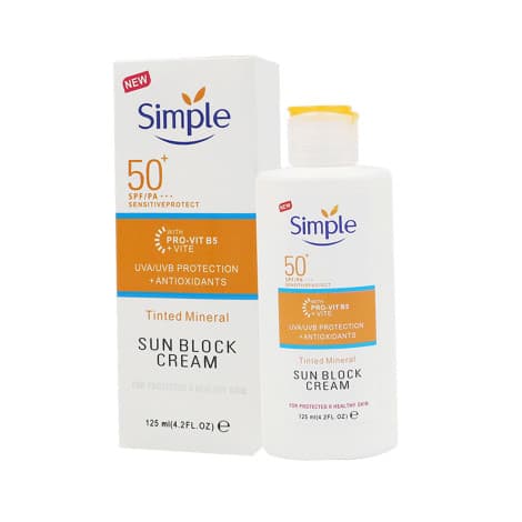 Simple Tinted Mineral Sun Block Cream 125ml