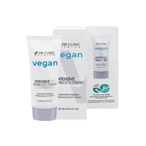 3W Clinic Vegan Intensive UV Sunblock Cream SPF50+ PA++ 60ml
