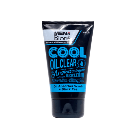 Biore Men's Cool Oil Clear Double Scrub Facial Foam 100g