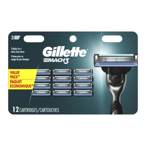 Gillette Mach3 Razor Blade - 12 Cartridges