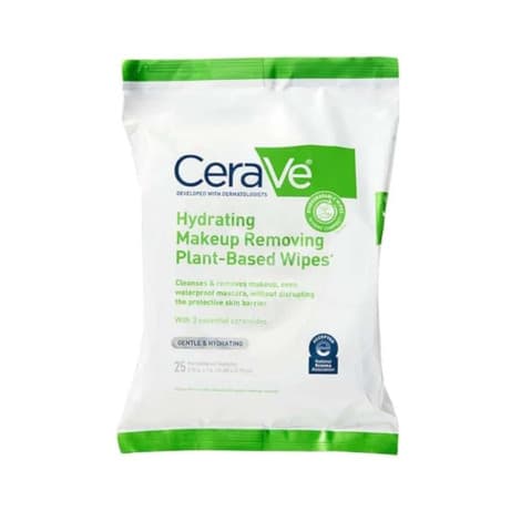 Cerave Hydrating Makeup Removing Plant-Based Face Wipes 25Pcs