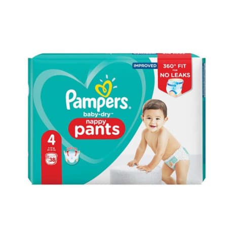 Pampers Baby Dry Nappy Pants-4 38pcs