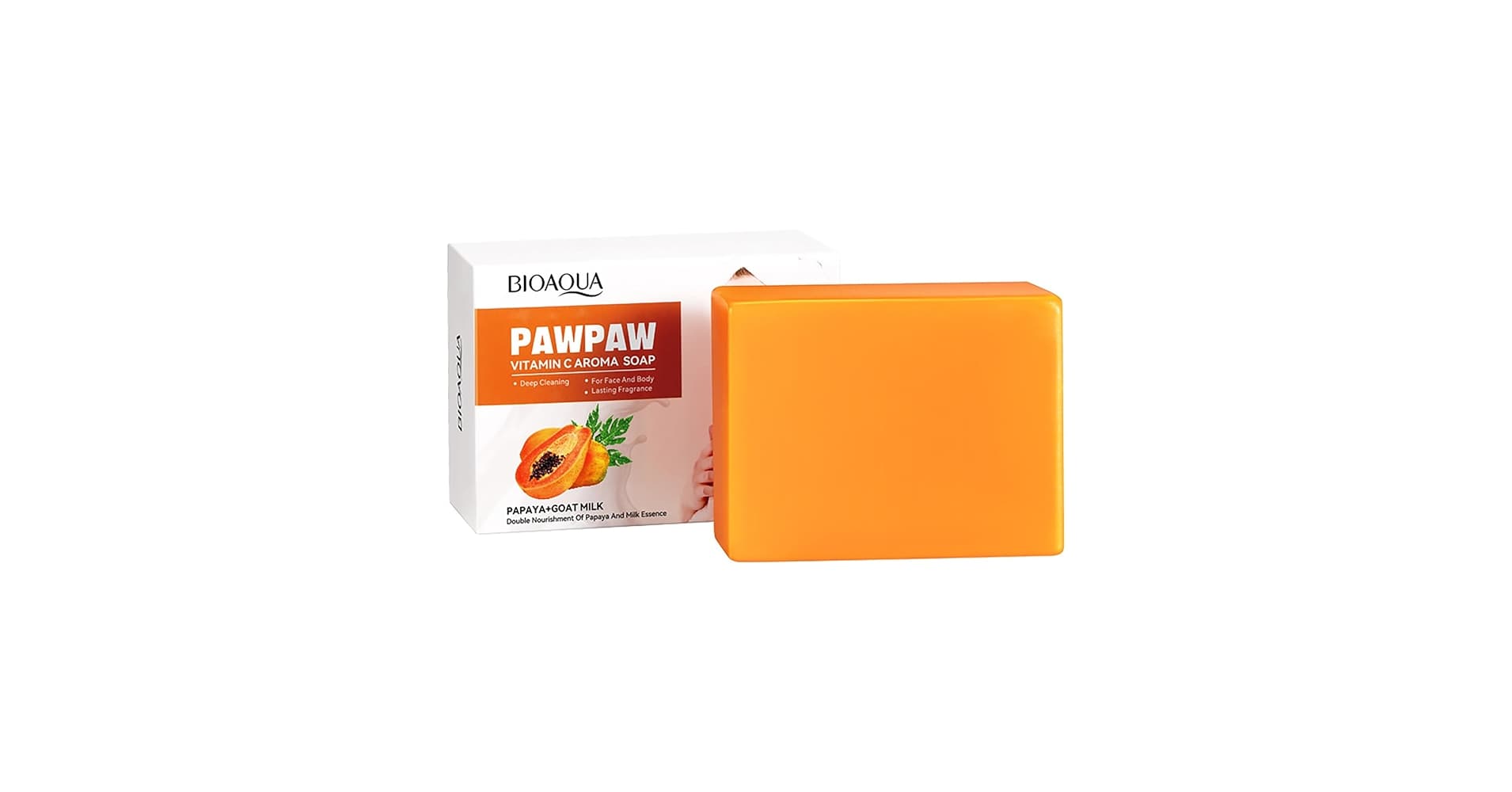 Bioaqua Pawpaw Vitamin C Aroma Soap for Brightening & Deep Cleaning Skin 100g