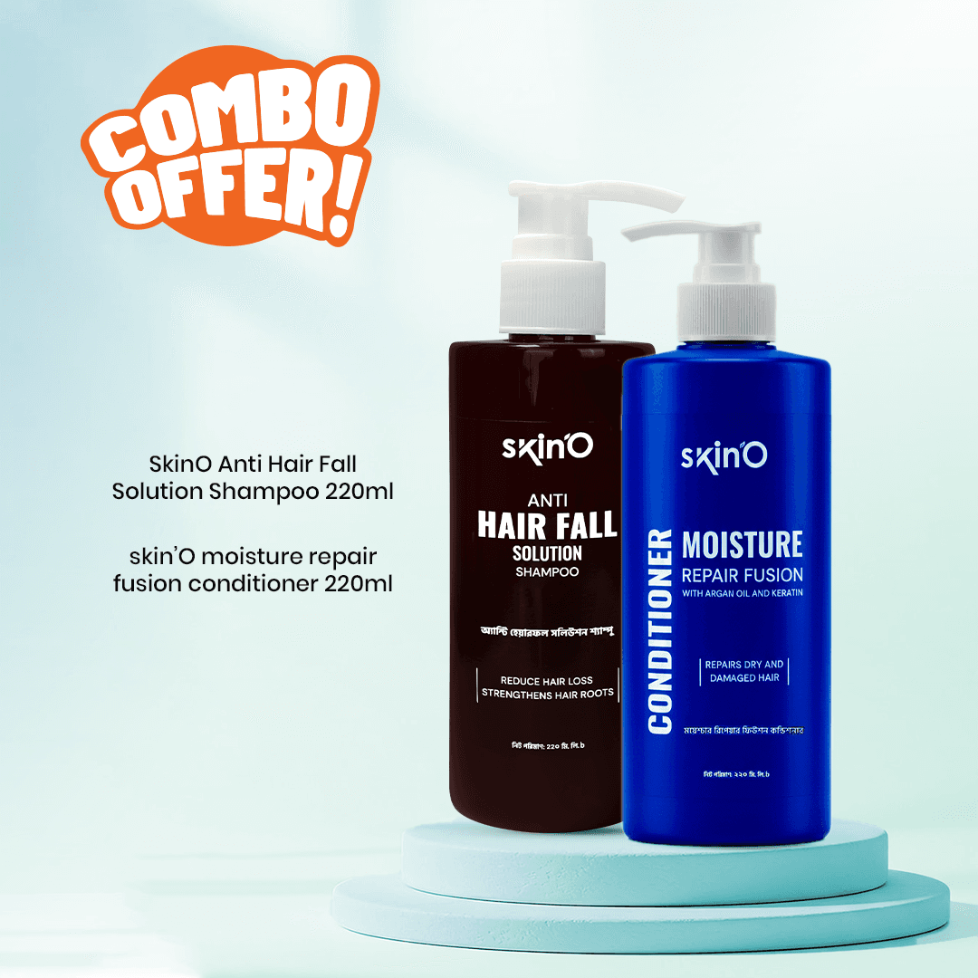 Skino Anti Hairfall Shampoo 220ml with Skino Moisture Repair Fusion Conditioner 220ml