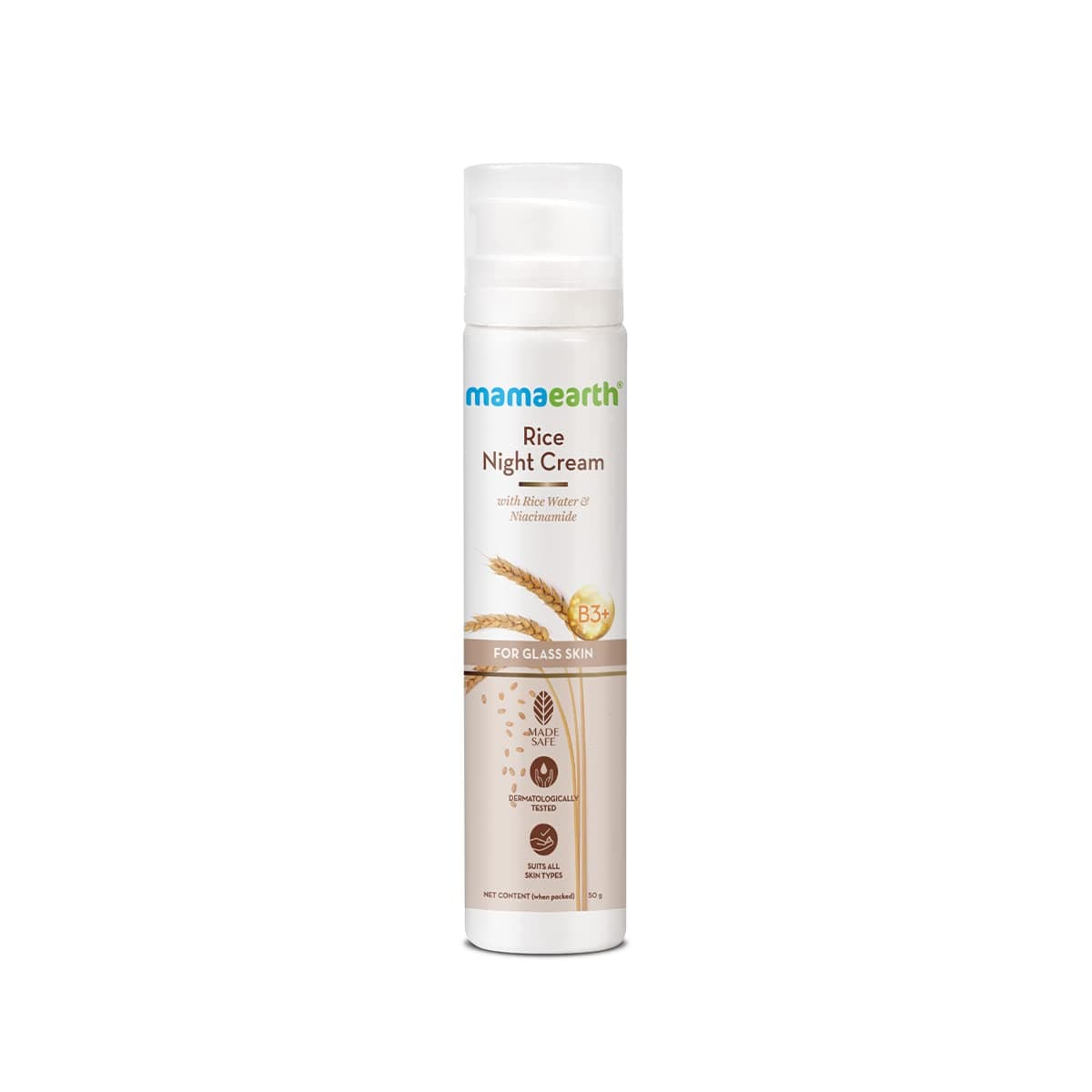 Mamaearth Rice Water Night Cream with Niacinamide for Glass Skin 50g