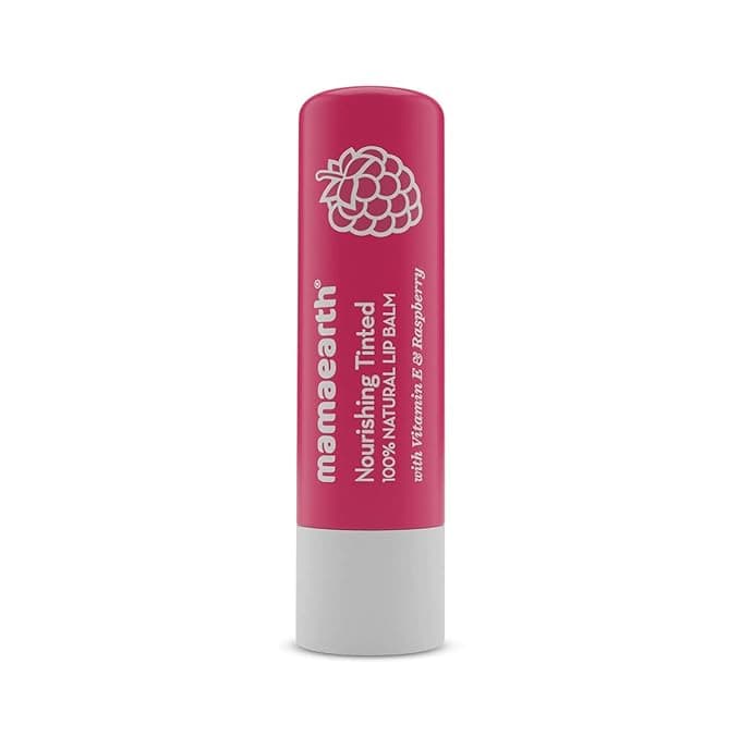 Mamaearth Nourishing Tinted 100% Natural Lip Balm with Vitamin E & Raspberry 4gm