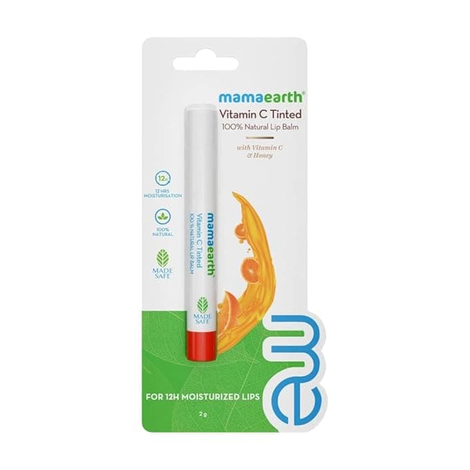 Mamaearth Vitamin C Tinted 100% Natural Lip Balm with Honey 2gm