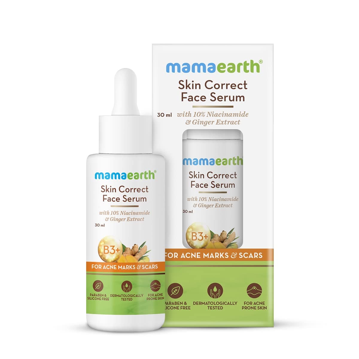 Mamaearth Skin Correct Face Serum with 10% Niacinamide and Ginger for Acne Marks & Scars 30ml