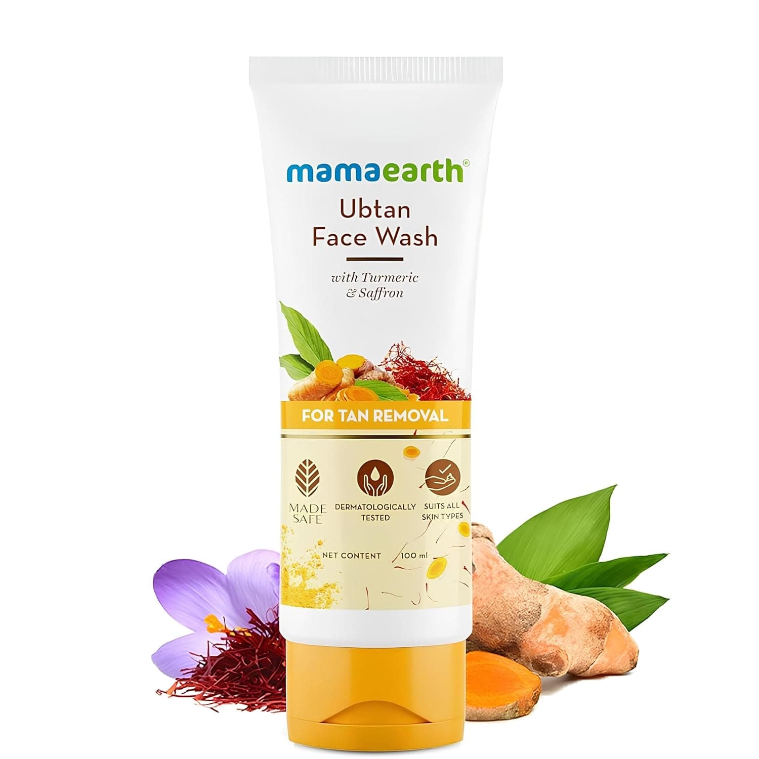Mamaearth Ubtan Face Wash with Turmeric & Saffron for Tan Removal 100ml