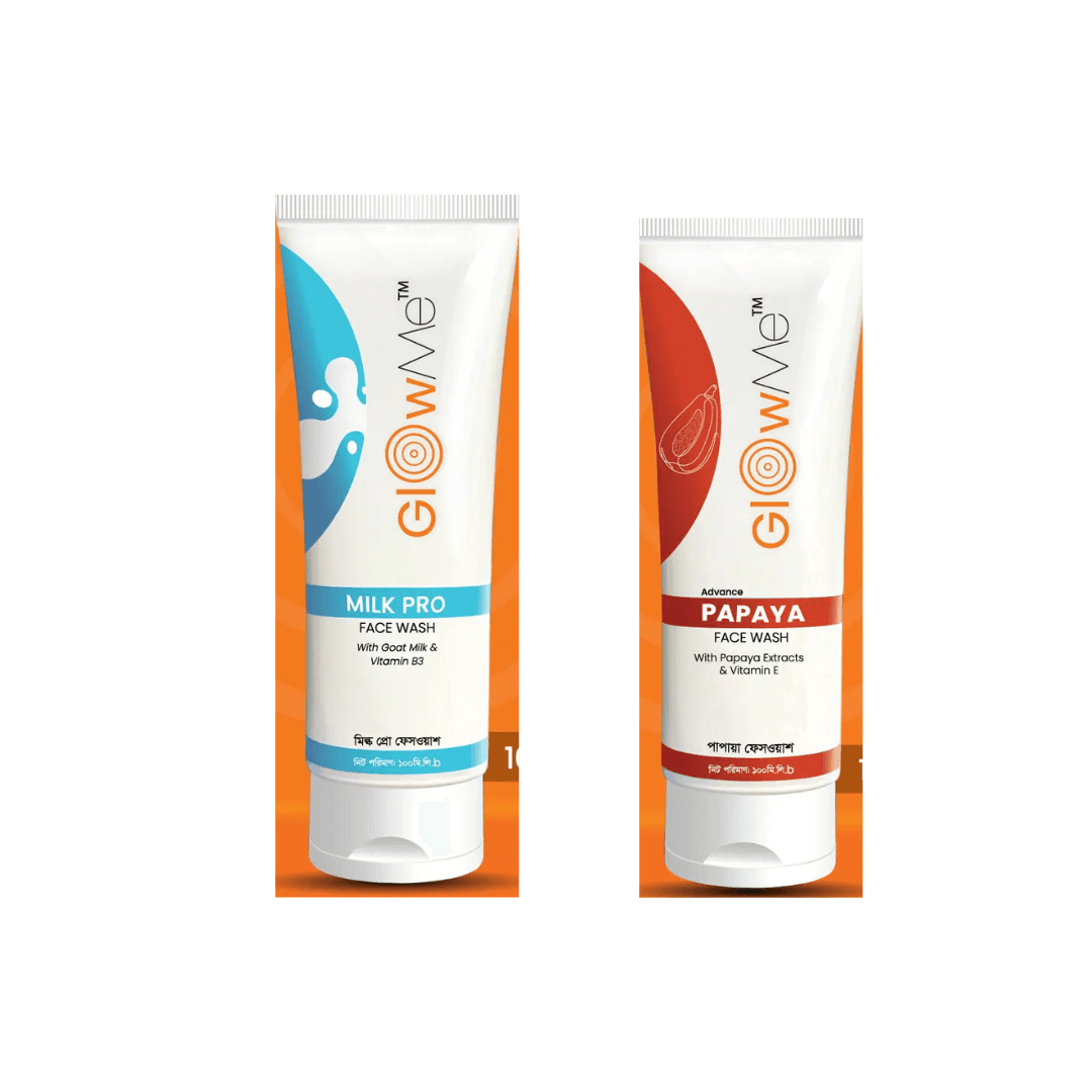 Glow Me Milk Pro Facewash 100ml with Free Glow Me Papaya Facewash 100ml