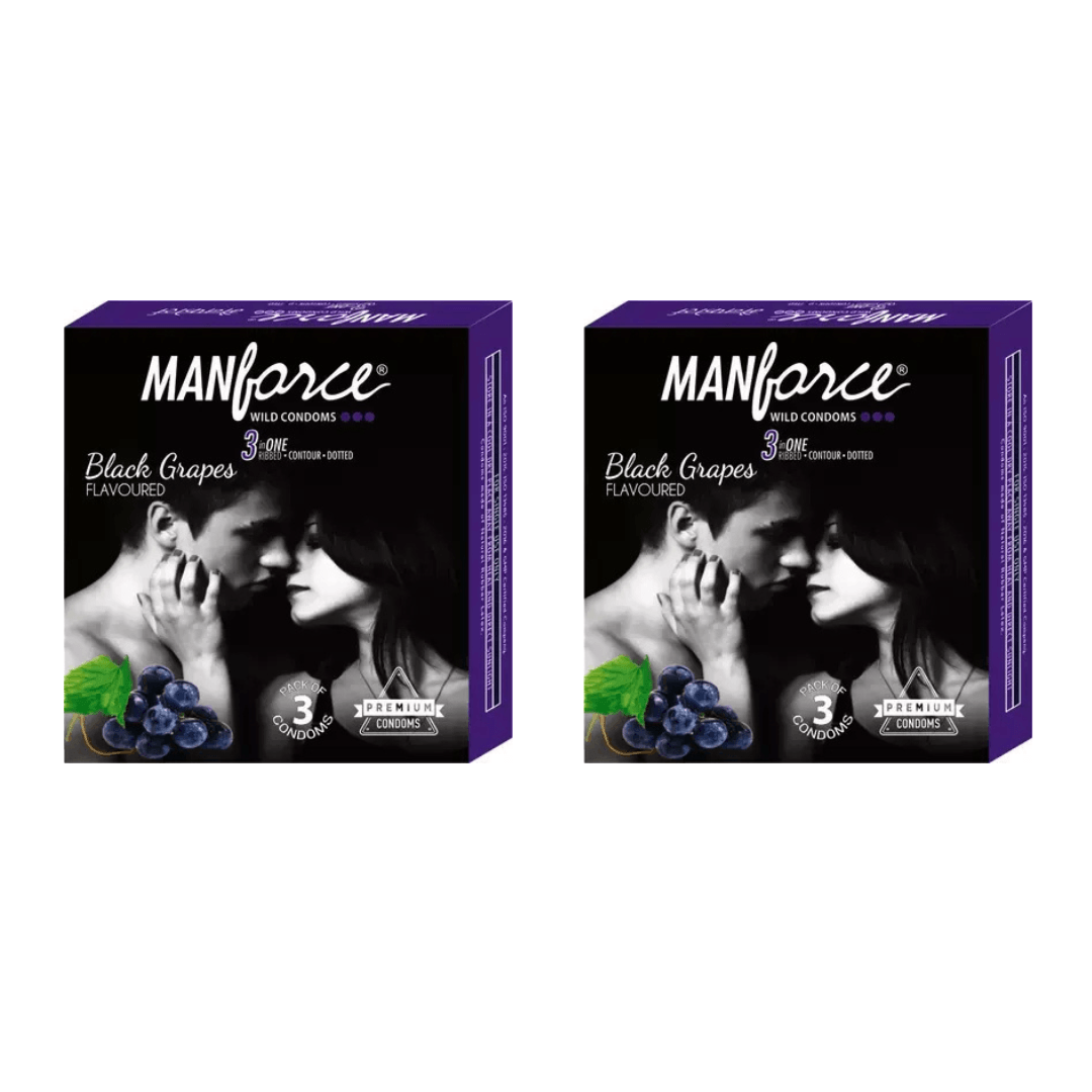Manforce Black Grapes Flavoured Condom 3pc Buy 1 Get 1