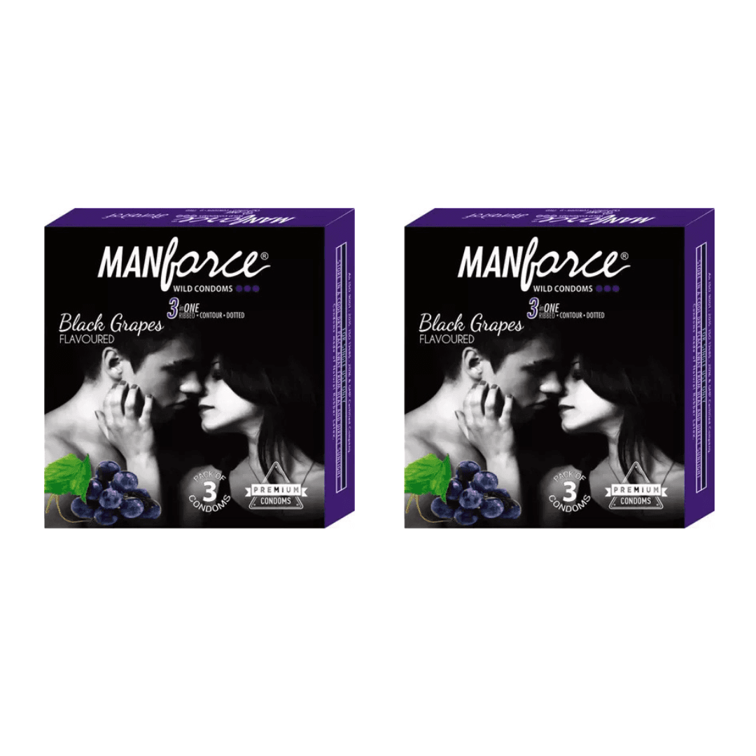 Manforce Black Grapes Flavoured Condom 3pc Buy 1 Get 1