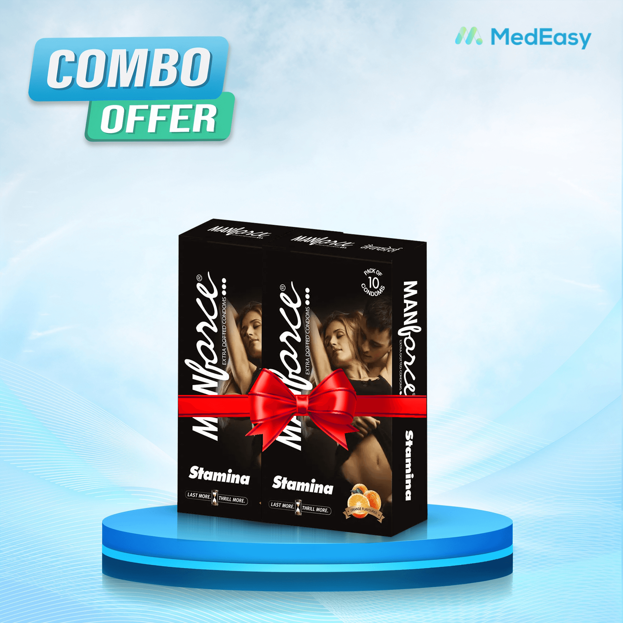 Manforce Stamina Orange Condom 10pc Buy 1 Get 1