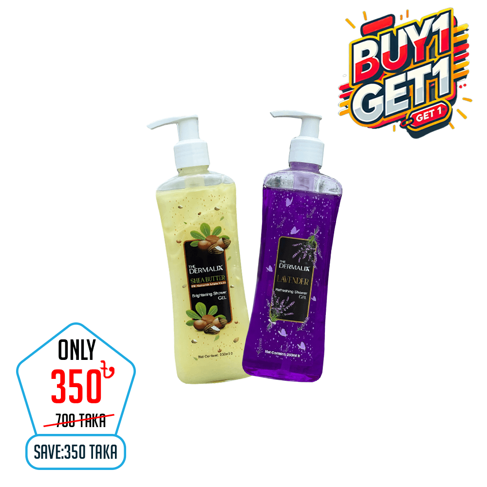 The Dermalix Shower Gel Buy 1 Get 1 : Shea Butter and Lavender Refreshing