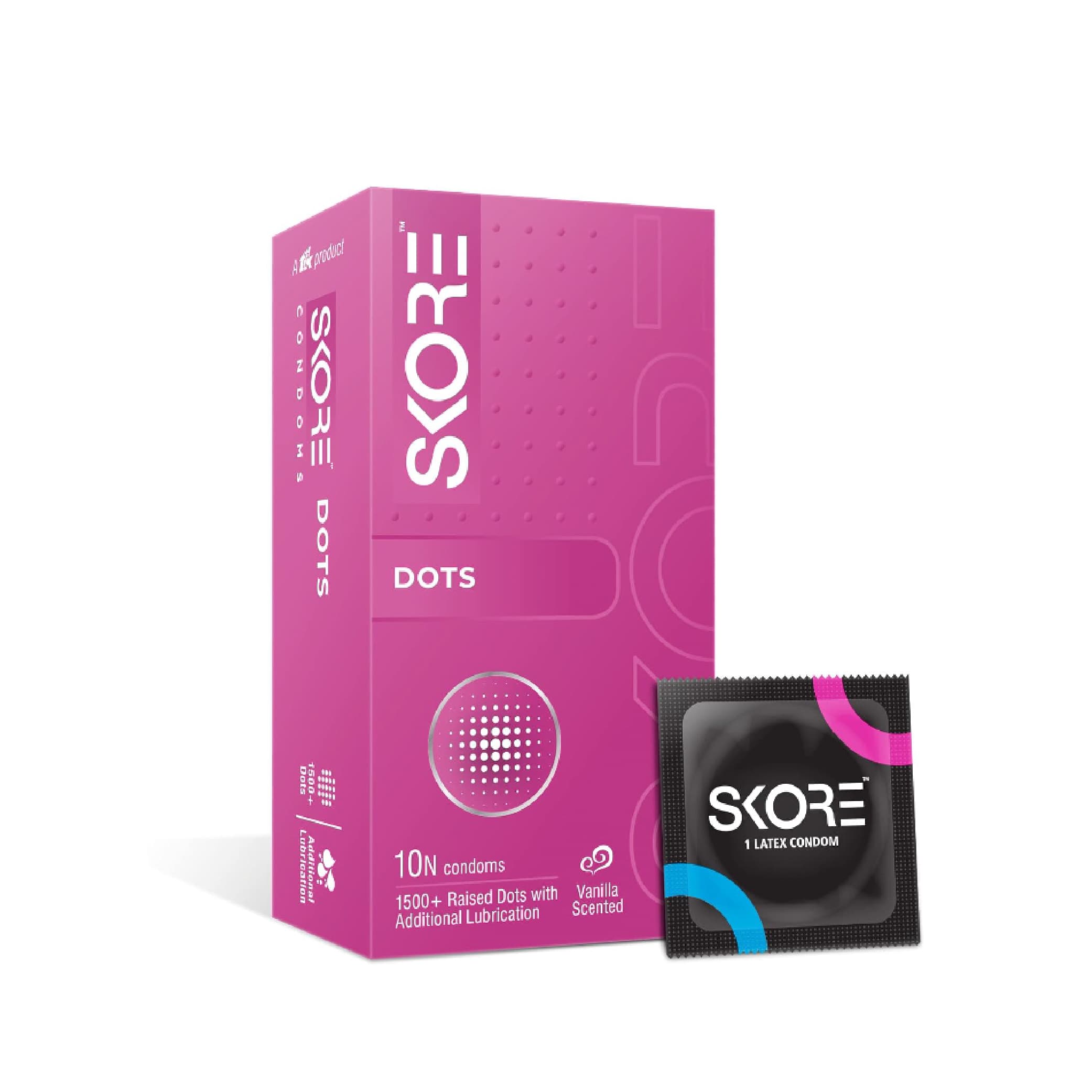 Skore Dots 1500+ Raised Dotted Condoms 10pc