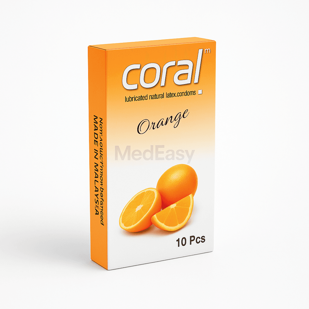 Coral Orange Flavor Premium Condoms