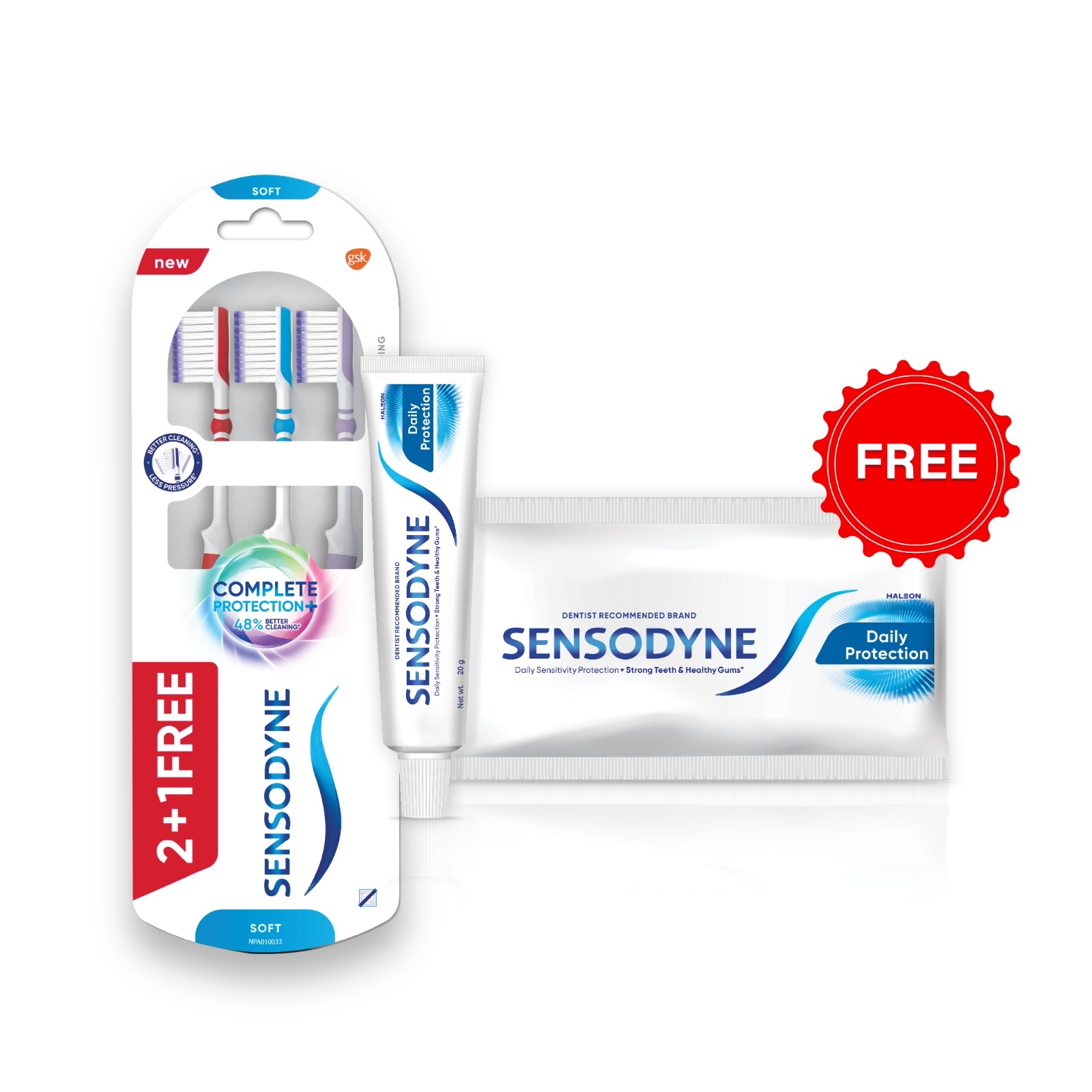 Sensodyne Complete Protection Combo Toothbrush & Get 1 Daily Protection