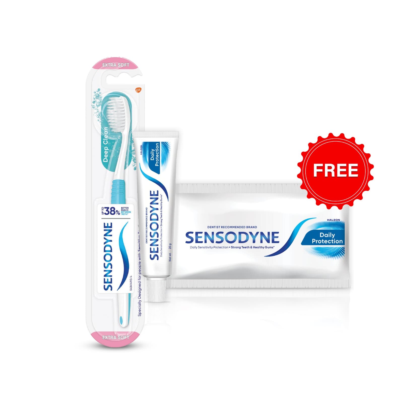 Sensodyne Deep Clean Toothbrush & Get 1 Daily Protection
