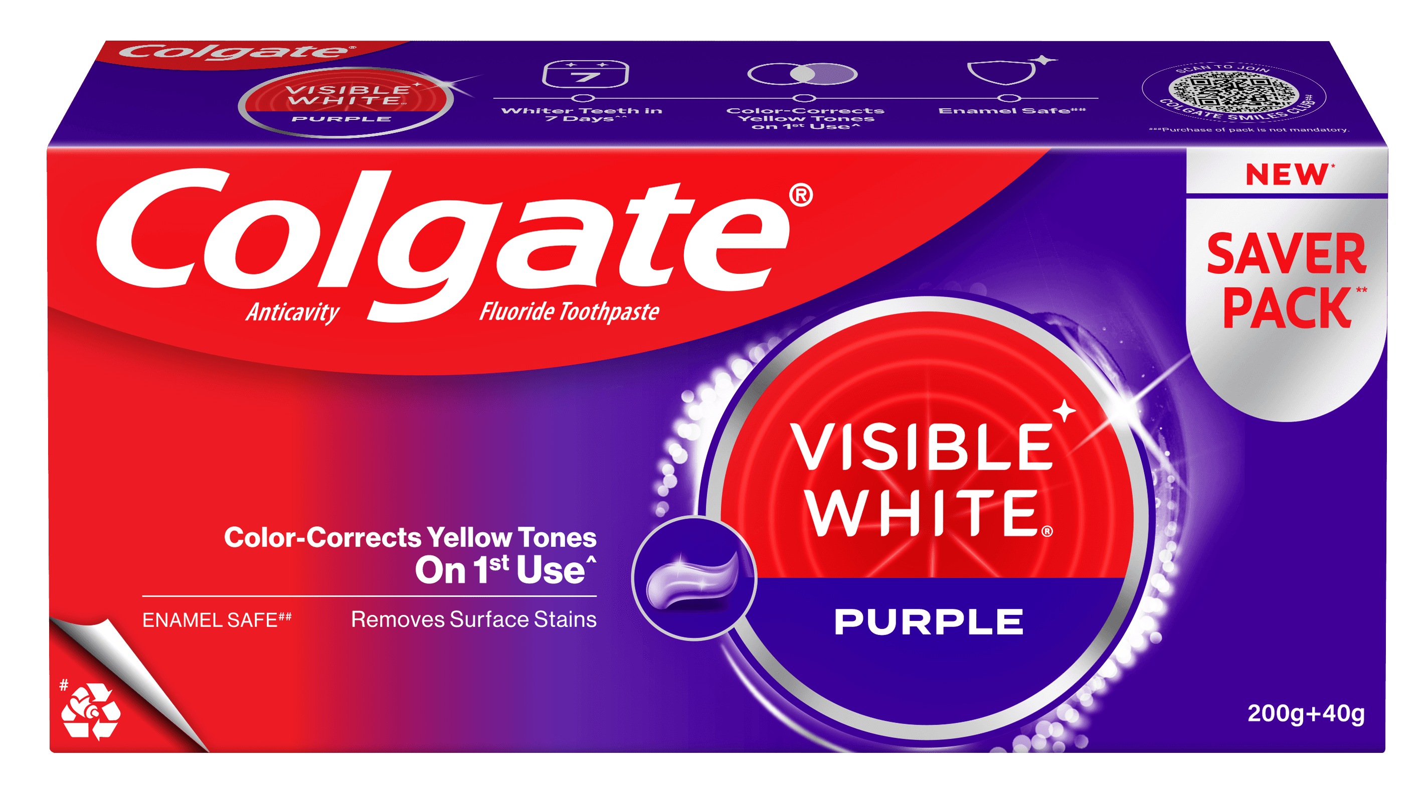 Colgate Visible White Purple Toothpaste